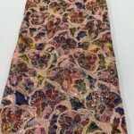 Multicolored Floral Peach Sequin Lace | 5 yards view 1
