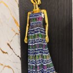 Halter Pleated Dress - Adire Chiffon view 3
