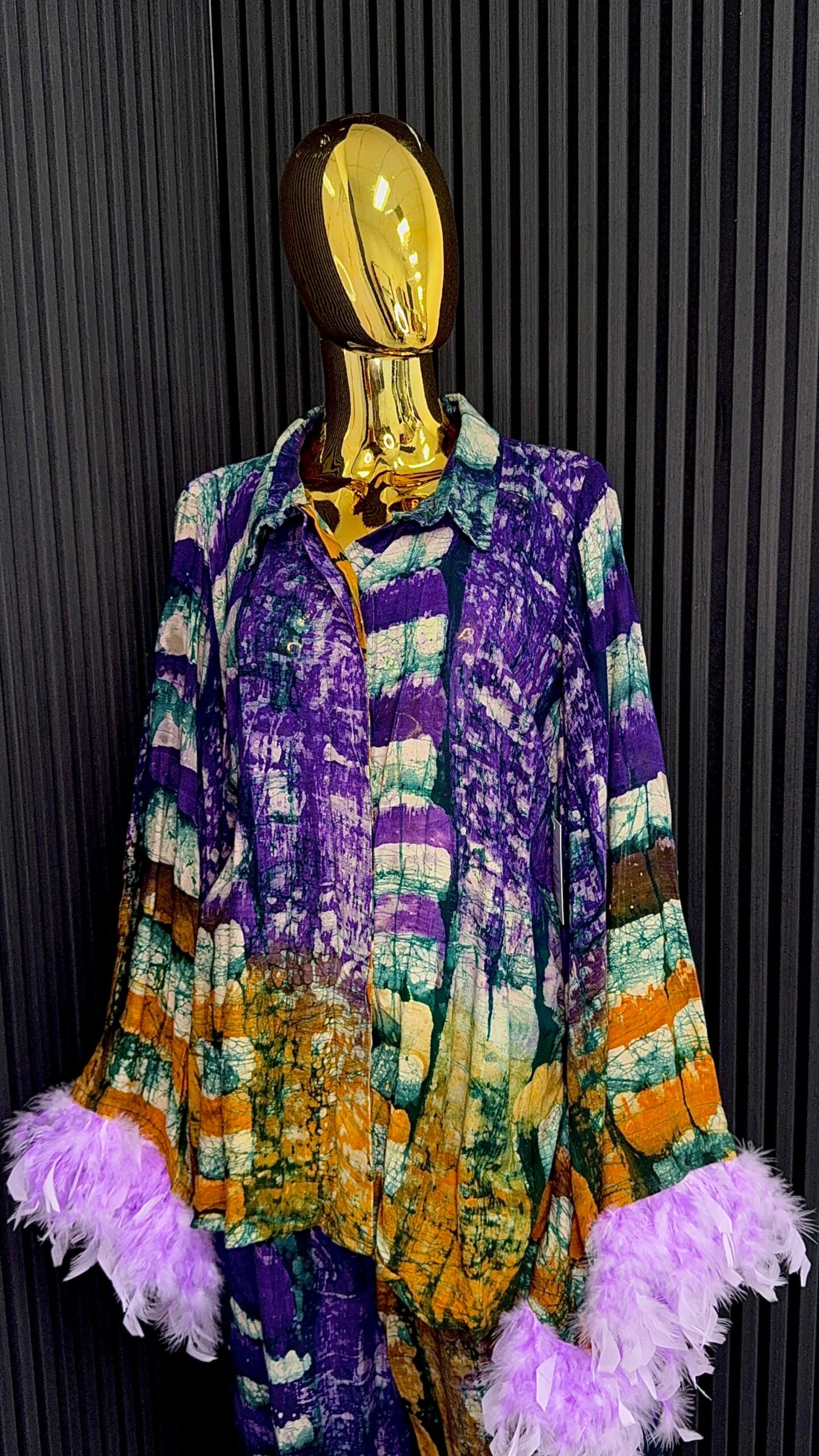 Agbonma Purple Feather Ombré 2-Piece Set