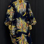 Navy Blue Ankara Bubu Maxi Dress view 2