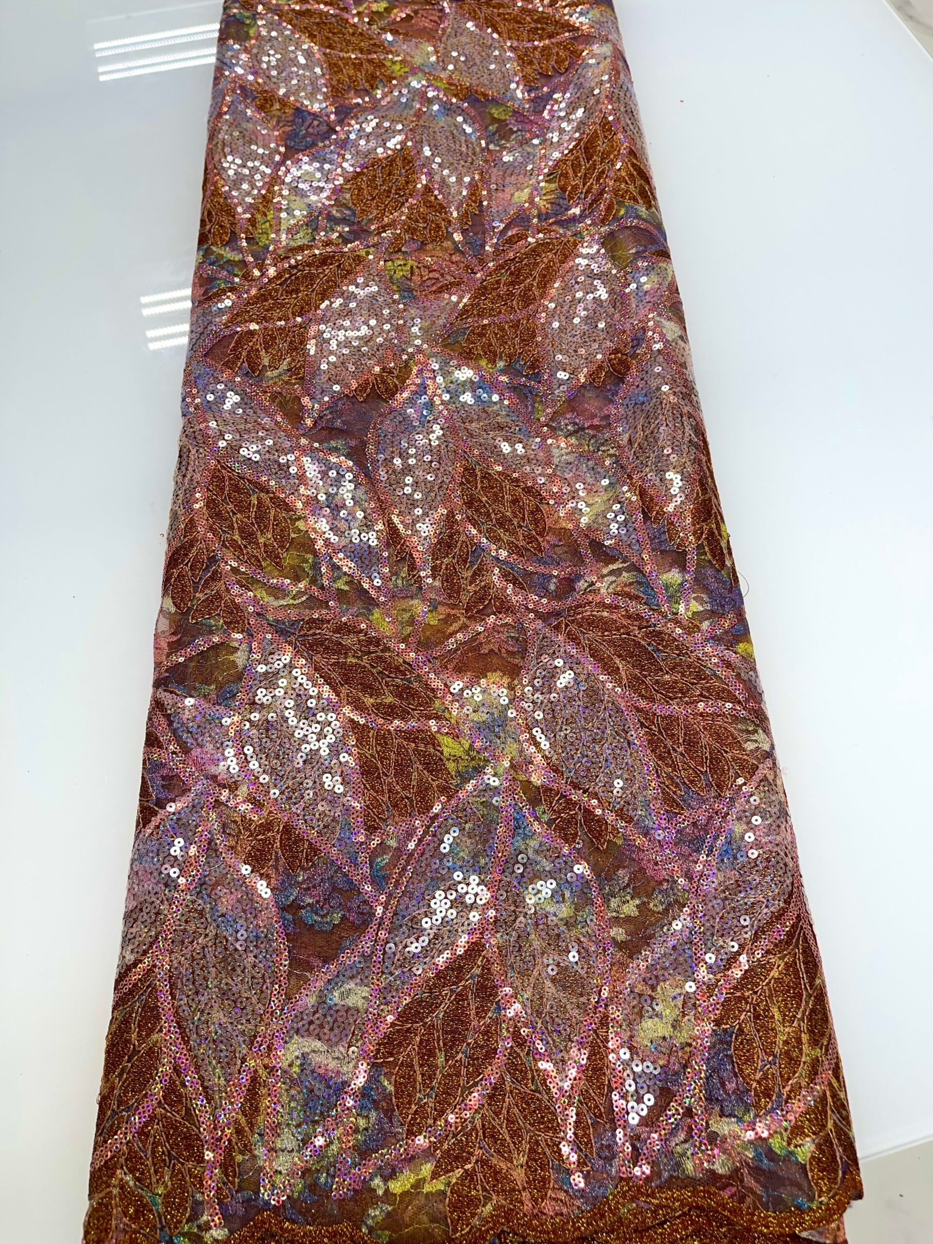 Bronze Sequin Lace | 5 yards