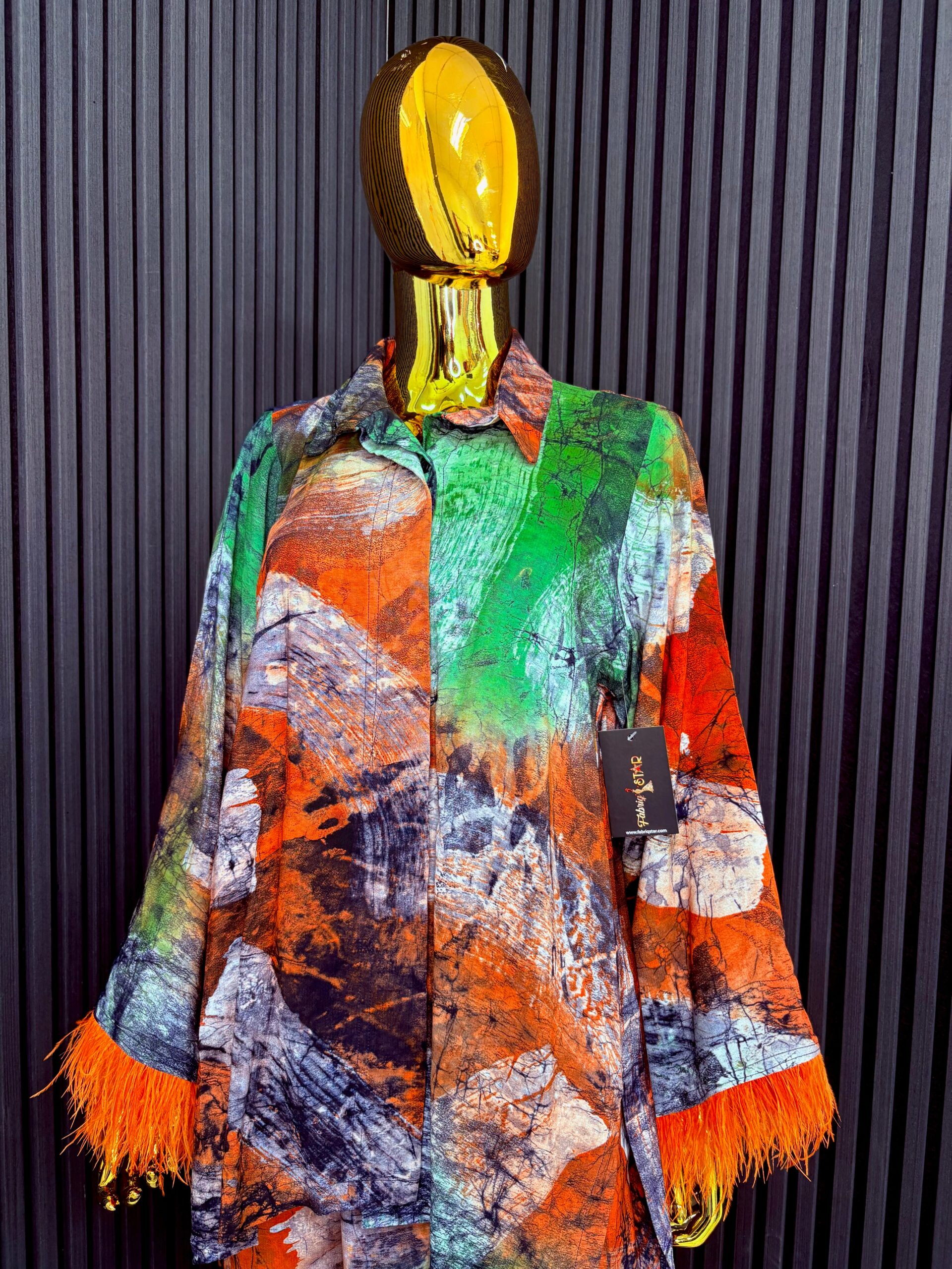 Agbonma Orange Feather 2-piece set