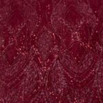 Dark Red Sequin Lace | 5 yards view 1
