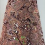 Peach Blossom Floral Sequin Lace | 5 yards view 1