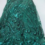Forest Green Sequin Lace Net | 5 yards view 1