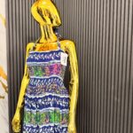 Halter Pleated Dress - Adire Chiffon view 4