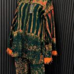 Agbonma Black & Orange Feather 2-Piece Set view 3