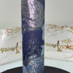 Dark Indigo Blue & Silver Leaf Design | Sego Gele view 1