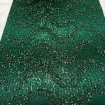 Emerald Green Beaded Lace | 5yards view 2