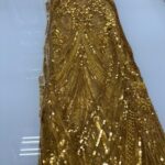 Elegant Gold Beaded Sequin Lace | 5 yards view 2
