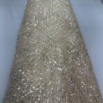 Creme x Gold Beaded Lace | 5 yards view 3