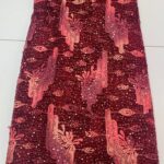 Rosewood Burgundy & Gold Sequin Lace | 5 yards view 1