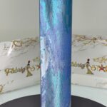 Blue & White Streak Sego Gele view 1