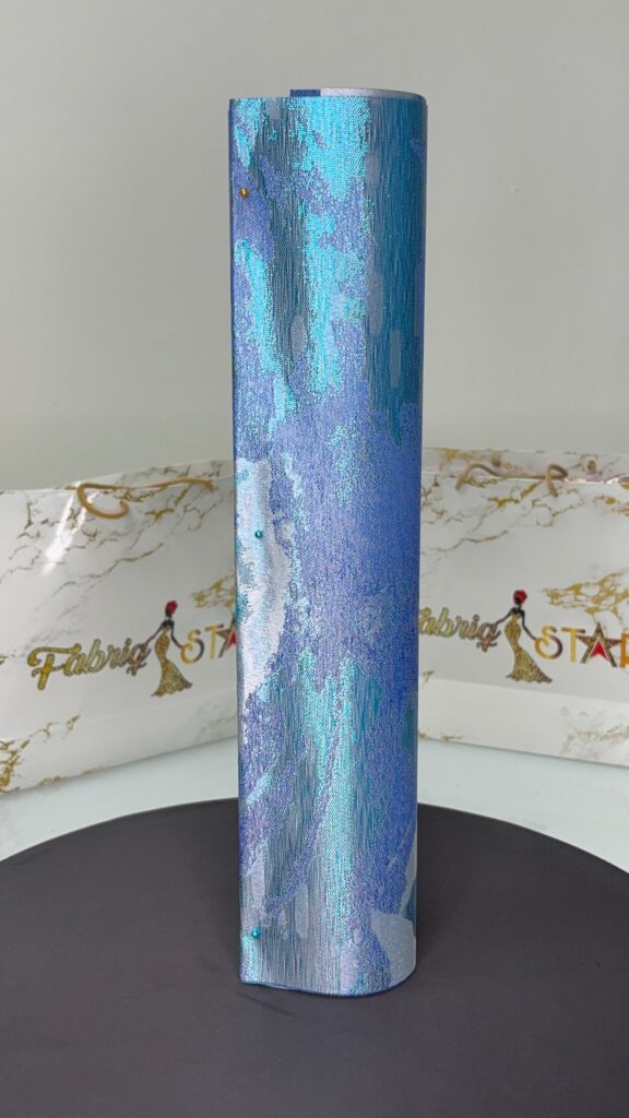 Blue & White Streak Sego Gele