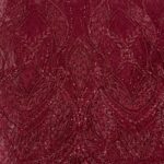 Dark Red Sequin Lace | 5 yards view 2