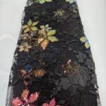 Black X Gold Lace Fabric | 5 Yards view 1