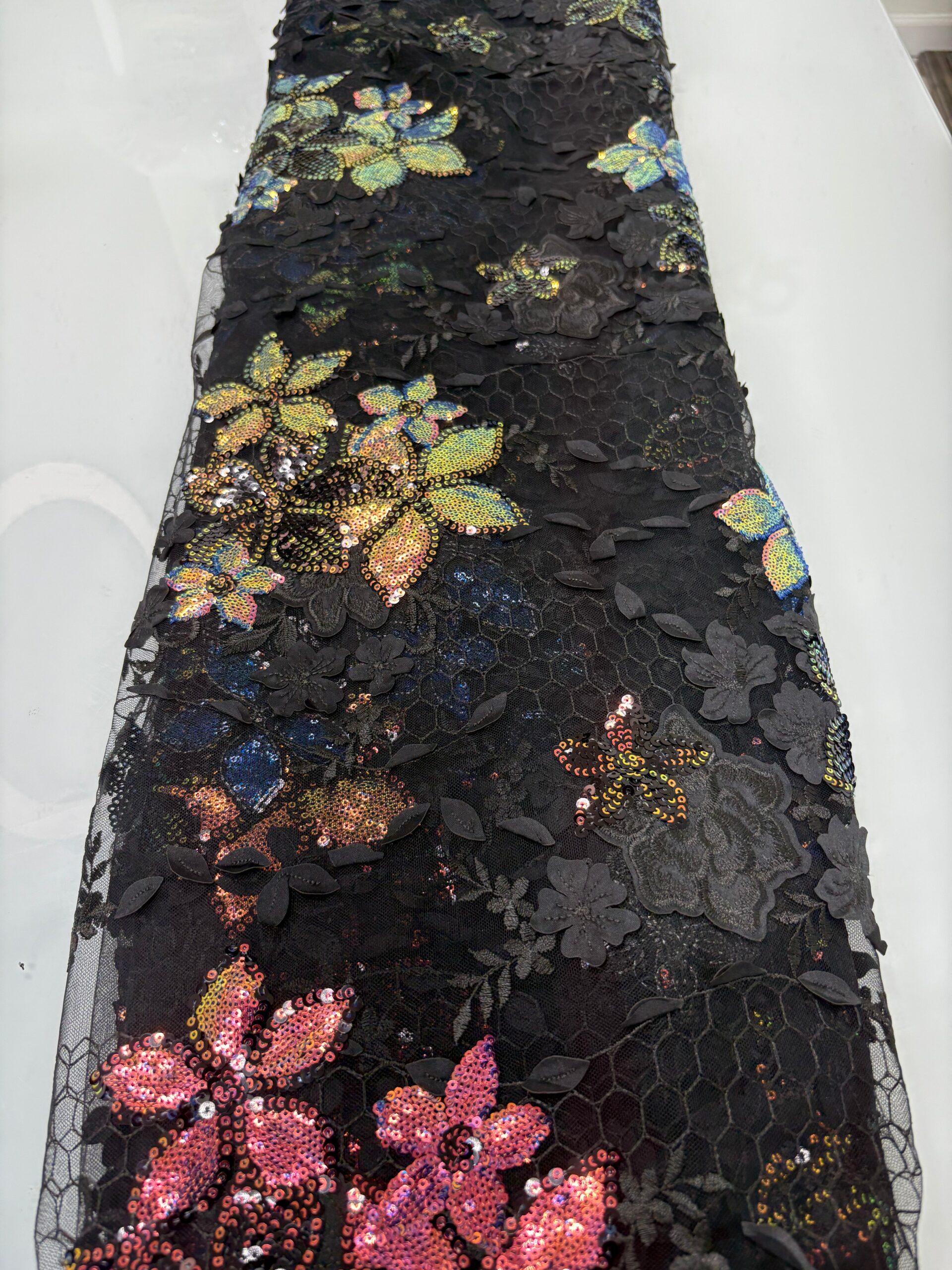 Black X Gold Lace Fabric | 5 Yards