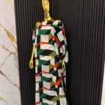 Off The Shoulder Maxi Dress w/Stripped Graphic Print view 3