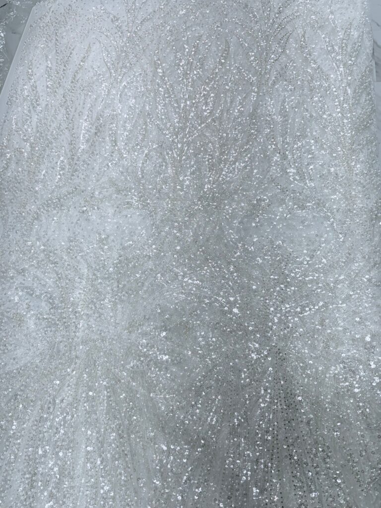 White Sequin Lace | 5 yards