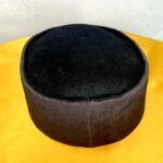 Solid Black Velvet African Mens Cap view 1