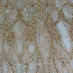 Gold x White Beaded Lace | 5 yards view 1