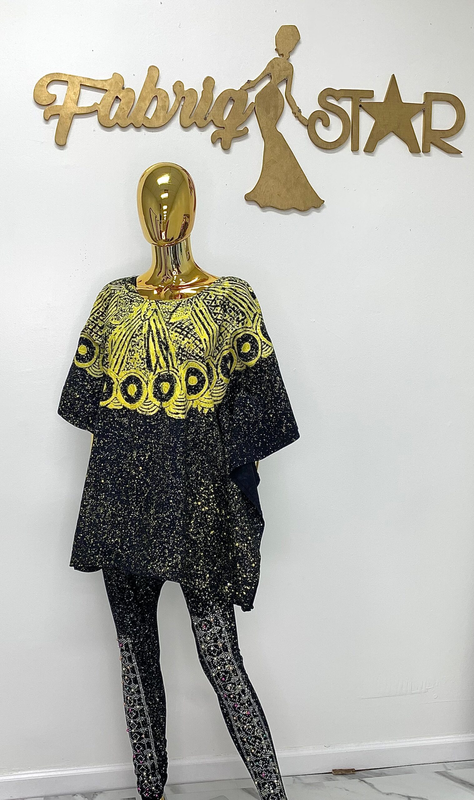 Yellow Galaxy Adire Print Set