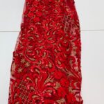Dark Red & Gold Lace| 5 yards view 1