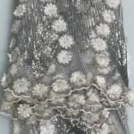 Silver X White Floral Sequin Lace | 5 Yards view 2