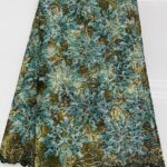Olive Green & Blue Lace| 5 Yards view 2