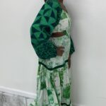 Light Green Puffed Sleeves Maxi Dress view 2