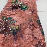 Pink Holographic Floral Net Lace | 5 yards view 1