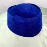 Solid Navy Blue Velvet African Mens Cap view 1