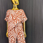 Brown & White Zebra Print 2-Piece Set view 1