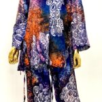 Galaxy Print Spiral Design Batik 2-Piece Set W/ Open Back view 2