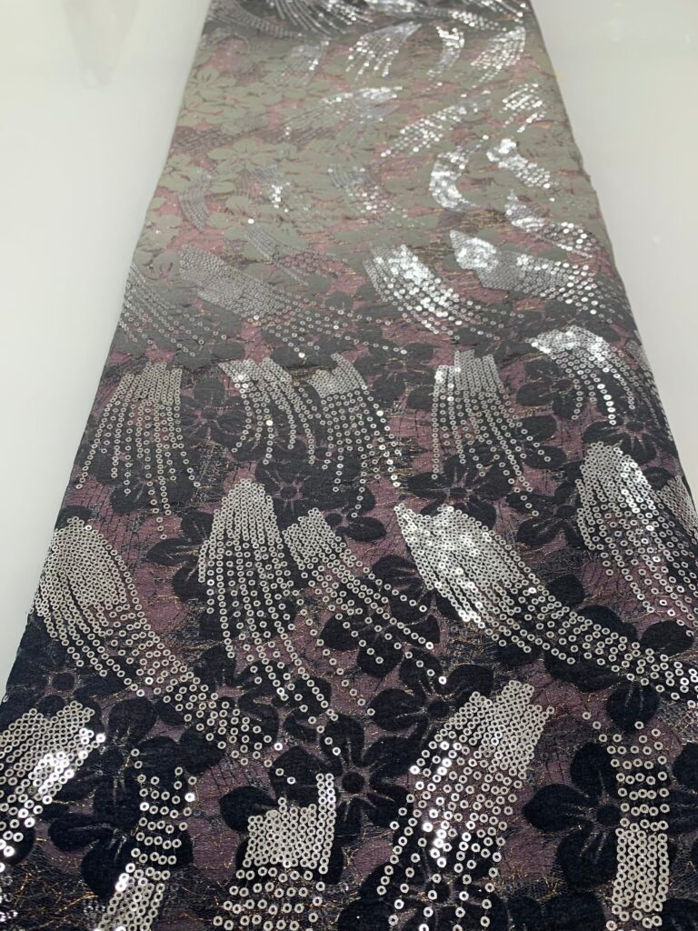 Black & Pink Streak Lace | 5 yards