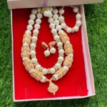 Custom hand-made pink rolled gold beads view 1